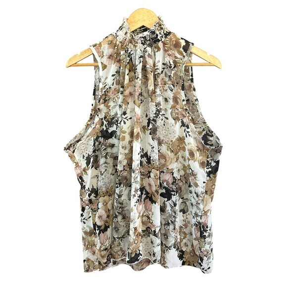 Vintage Caren Sport Bohemian Floral Smocked Mock Neck  Blouse 2X Fairy Y2K 1990s - Picture 1 of 5